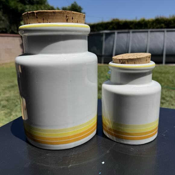 ABC Decorator Collection By Dianne Other - Vintage ABC Decorator Collection Porcelain Canister Set Japan Cork Lid MCM Retro